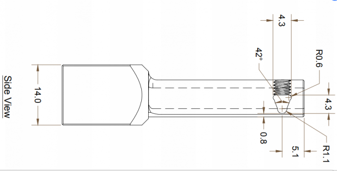 ISO9001 Certified 56.0mm Length Diamond Tool Holder 1